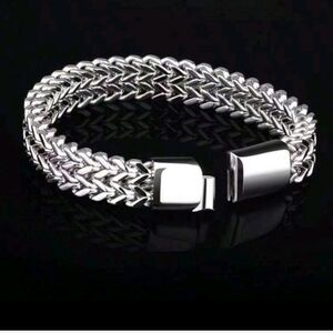 Stainless Steel Magnetic Bayonet Clasp Franco Chain Bracelet For Men 8.5"